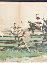 Load image into Gallery viewer, W.S Allen Vanderbilt Hunting Sporting Print Steeplechase at Hempstead Farns - Vintage AnthropologyVintage Anthropology