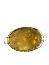 Load image into Gallery viewer, Vintage Brass Bamboo Tray