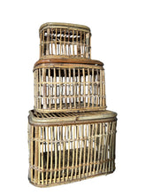 Load image into Gallery viewer, Trio of Vintage Bamboo Baskets