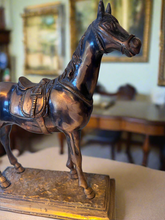 Load image into Gallery viewer, Antique Bronze Equestrian Horse Statue
