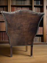 Load image into Gallery viewer, Antique English Chesterfield Leather Wing Back Chair