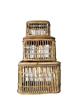 Load image into Gallery viewer, Trio of Vintage Bamboo Baskets