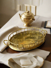 Load image into Gallery viewer, Vintage Brass Bamboo Tray