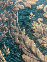 Load image into Gallery viewer, Victorian Damask Green & Gold Down Pillow by Vintage Anthropology - Vintage AnthropologyVintage Anthropology