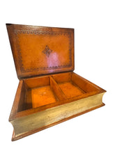 Load image into Gallery viewer, Leather Bound Faux Book In Out Box