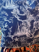 Load image into Gallery viewer, Blue & White Nautical Down Feather Throw Pillow - Vintage AnthropologyVintage Anthropology