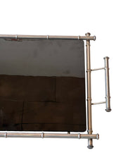 Load image into Gallery viewer, Chrome Bamboo Metal And Black Glass Tray