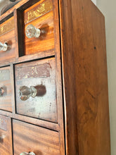 Load image into Gallery viewer, Antique English Apothecary Chest Cabinet of Drawers