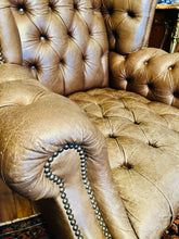 Load image into Gallery viewer, Vintage Chesterfield Tufted Wing  Back Chair