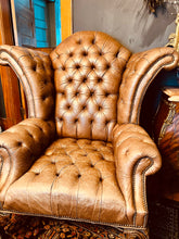 Load image into Gallery viewer, Vintage Chesterfield Tufted Wing  Back Chair