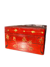 Load image into Gallery viewer, Antique Red Lacquered and Gold Gilded Wooden Box