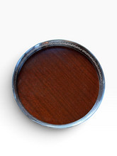 Load image into Gallery viewer, Antique 1900-1930s Mahogany Tray with Pierced Silver Plated Gallery