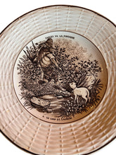 Load image into Gallery viewer, Antique French Transferware Fables De La Fontaine Plate Dog &amp; Goat