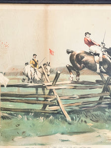 W.S Allen Vanderbilt Hunting Sporting Print Steeplechase at Hempstead Farns - Vintage AnthropologyVintage Anthropology
