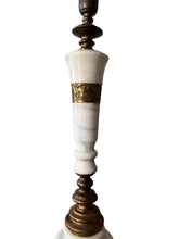 Load image into Gallery viewer, Pair of Antique Marble and Brass Hollywood Regency Lamps