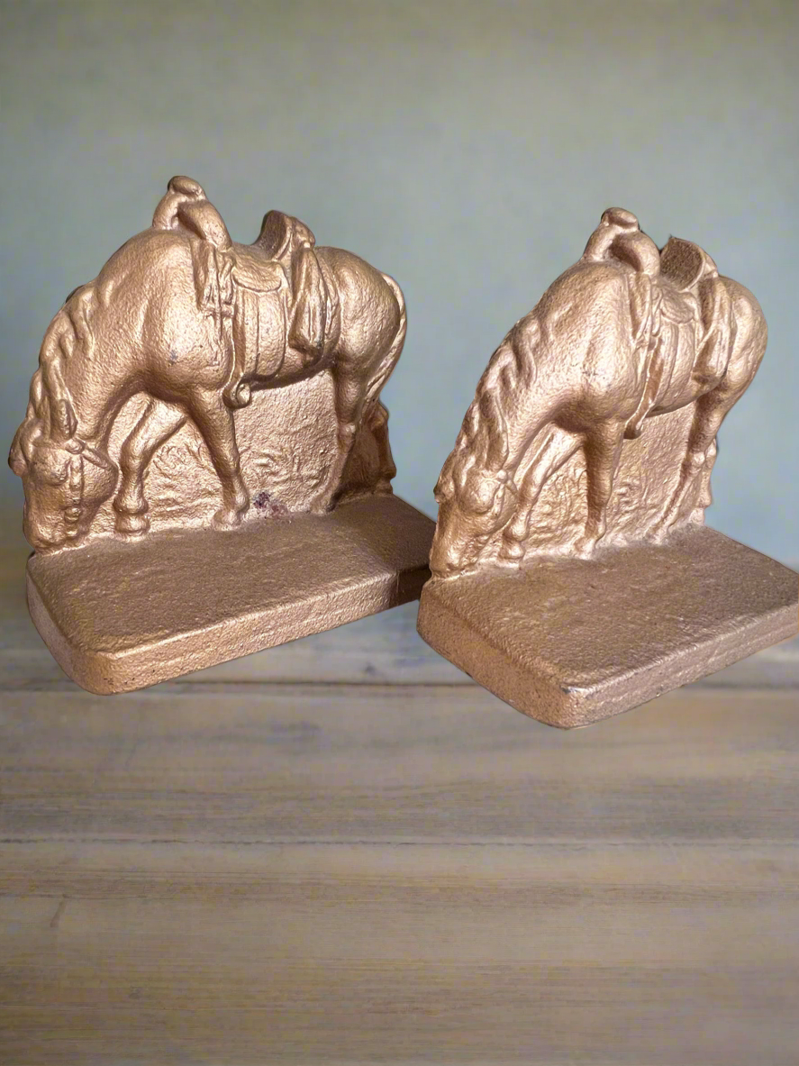 Antique Equestrian Horse Bookends