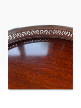Load image into Gallery viewer, Antique 1900-1930s Mahogany Tray with Pierced Silver Plated Gallery