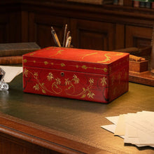 Load image into Gallery viewer, Antique Red Lacquered and Gold Gilded Wooden Box