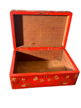 Load image into Gallery viewer, Antique Red Lacquered and Gold Gilded Wooden Box