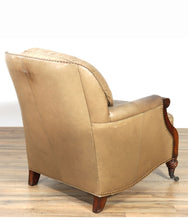 Load image into Gallery viewer, Vintage Whitemore and Sherrill Studded Leather Arm Chair with Ottoman