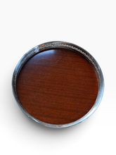Load image into Gallery viewer, Antique 1900-1930s Mahogany Tray with Pierced Silver Plated Gallery
