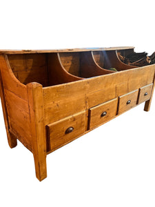 Antique 19th Century Scrubbed Pine English Dry Goods Bin