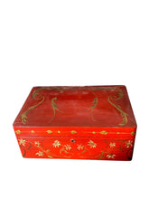 Load image into Gallery viewer, Antique Red Lacquered and Gold Gilded Wooden Box