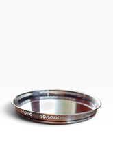 Load image into Gallery viewer, Antique 1900-1930s Mahogany Tray with Pierced Silver Plated Gallery