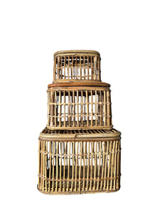 Trio of Vintage Bamboo Baskets