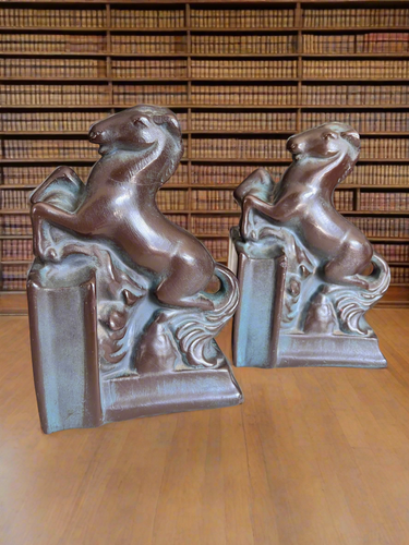 Vintage 1940s Melrose Ware Art Deco Horse Bookends