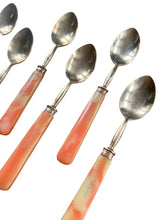 Load image into Gallery viewer, Antique 1900s French Celluloid Handled Brass Spoons