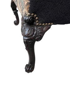 19th Century English Jacobean Tapestry Arm Chair