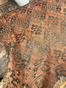 Antique Persian Wool Bokhara Rug - Vintage AnthropologyVintage Anthropology