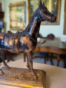 Antique Bronze Equestrian Horse Statue