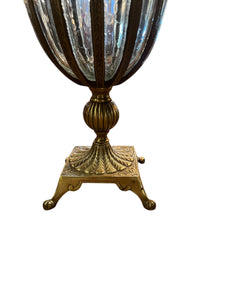 Brass and Glass Bubble Glass Urn