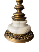 Load image into Gallery viewer, Pair of Antique Marble and Brass Hollywood Regency Lamps
