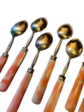 Load image into Gallery viewer, 10 Antique 1900s French Celluloid Handled Brass Spoons