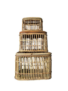 Trio of Vintage Bamboo Baskets