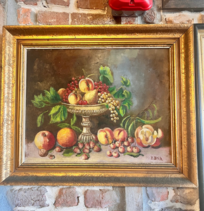Antique Oil on Board Still Life Painting ￼