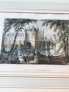 Vintage Etching Print Chateau De Chenonceaux - Vintage AnthropologyVintage Anthropology