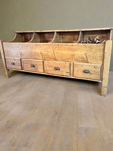 Antique 19th Century Scrubbed Pine English Dry Goods Bin