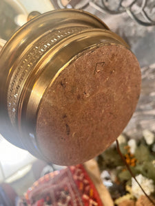 Vintage French Style Bouillotte Brass Lamp with Tole Shade - Vintage AnthropologyVintage Anthropology