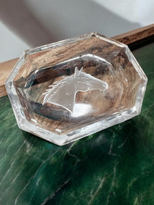Vintage Art Deco Glass Heinrich Hoffman Equestrian Horse Salt Cellar