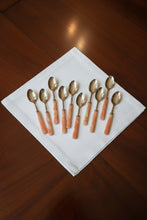 Load image into Gallery viewer, 10 Antique 1900s French Celluloid Handled Brass Spoons