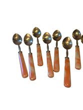 Load image into Gallery viewer, 10 Antique 1900s French Celluloid Handled Brass Spoons