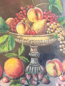 Antique Oil on Board Fruit Painting ￼ - Vintage AnthropologyVintage Anthropology