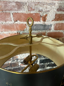Antique Brass Bouillotte Lamp With Metal Shade
