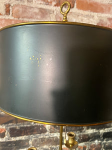 Antique Brass Bouillotte Lamp With Metal Shade