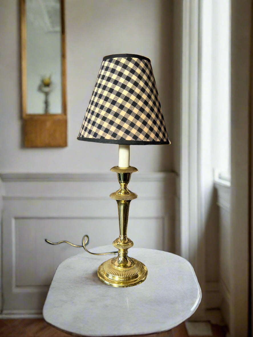 Solid Brass Candlestick Lamp by Baldwin