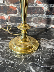 Solid Brass Candlestick Lamp by Baldwin